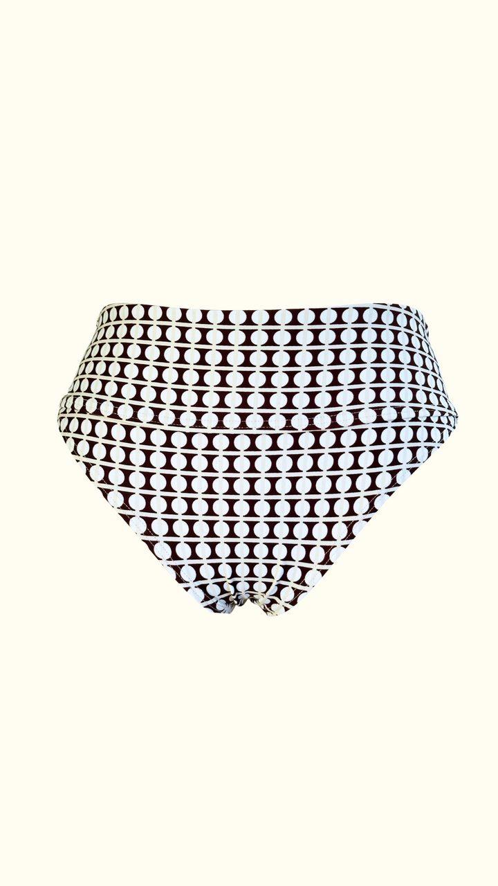 Gia High Waisted Bikini Bottom - Geo